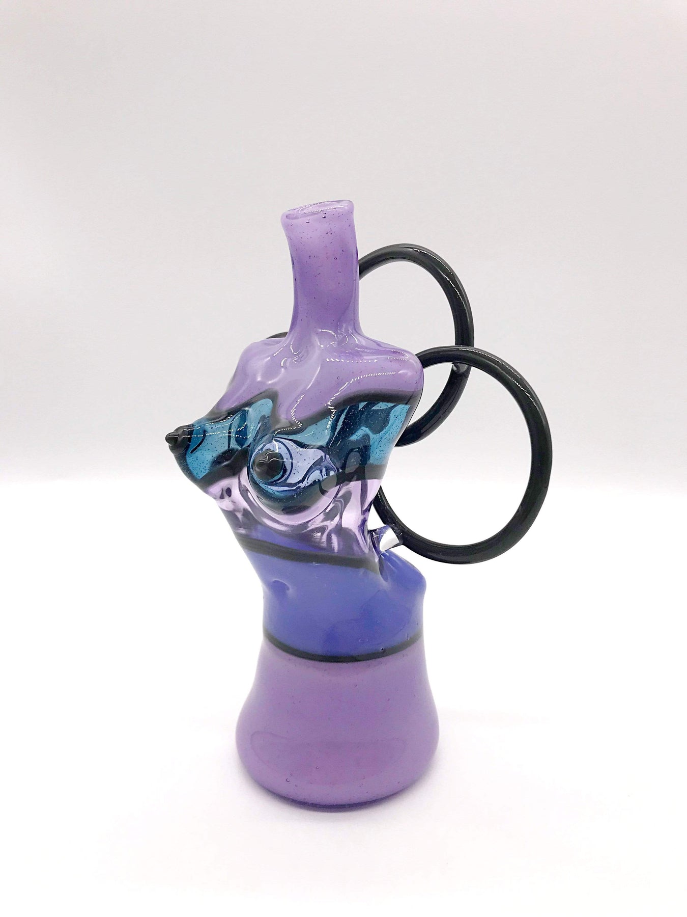 Hand-Blown 3-Ring Female Bust Rig – Smoke Station