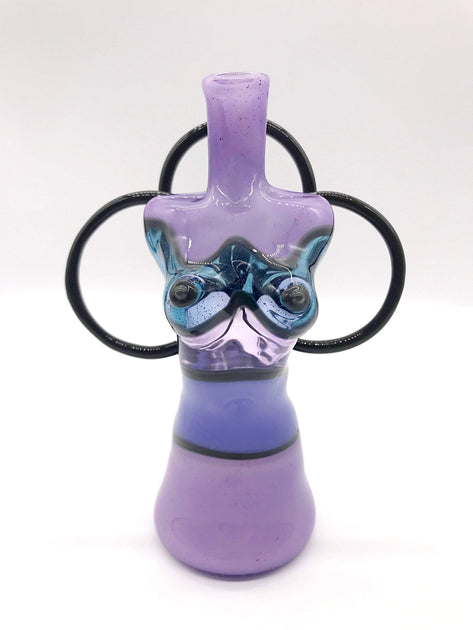 Hand-Blown 3-Ring Female Bust Rig – Smoke Station