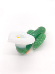 Smoke Station Hand Pipe Green-White Hand-Blown American Calla Lily Spoon Hand Pipe