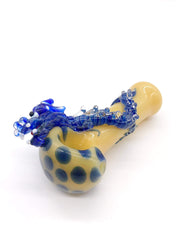 Smoke Station Hand Pipe Blue Hand-Blown American Dragon Spoon Hand Pipe