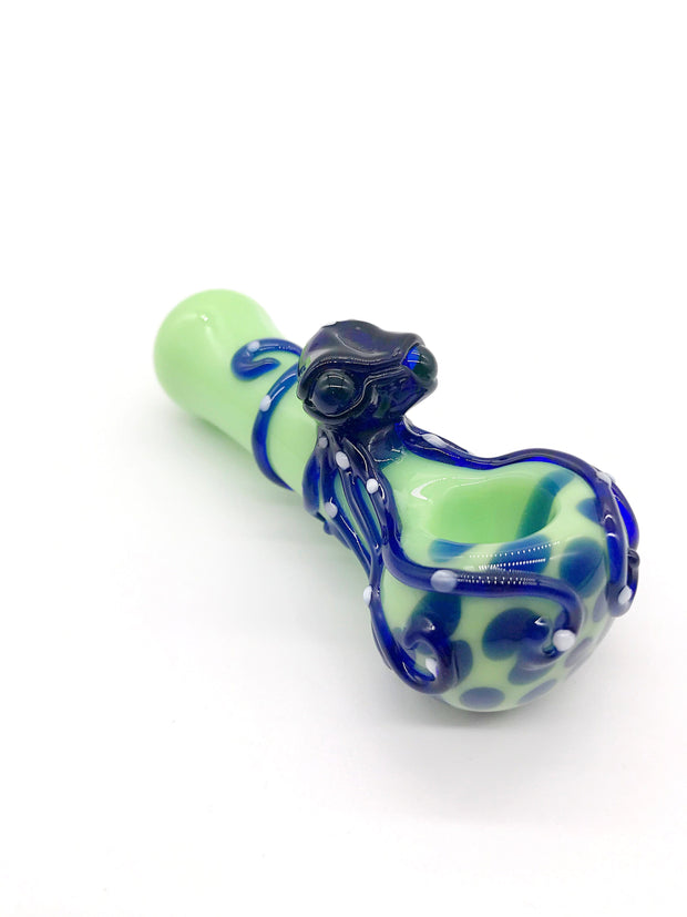 Smoke Station Hand Pipe Hand-Blown American Octopus Spoon Hand Pipe