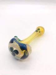 Smoke Station Hand Pipe Hand-Blown American Silver Fumed Spoon Hand Pipe