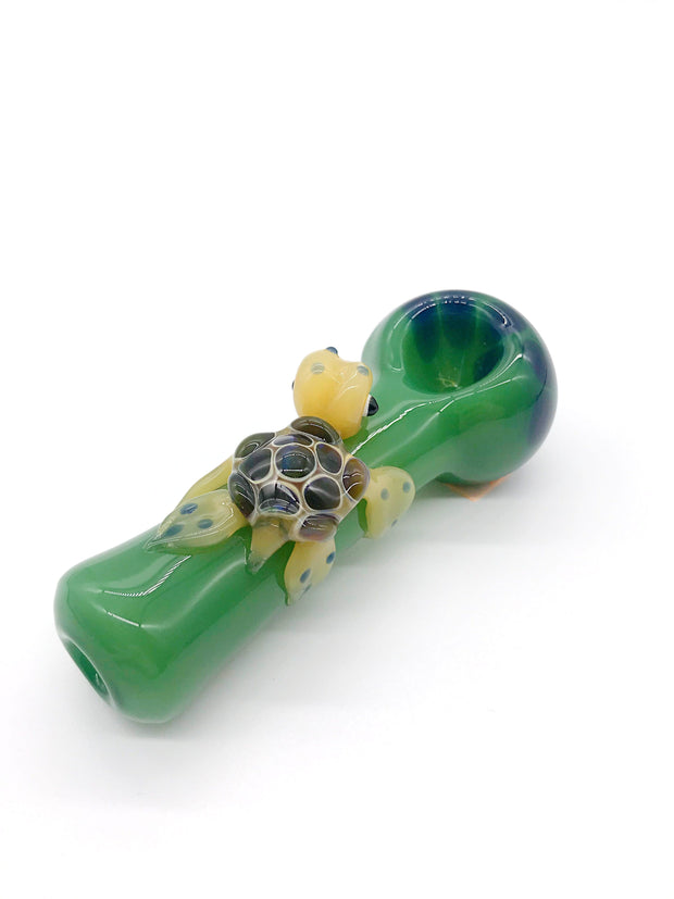 Smoke Station Hand Pipe Hand-Blown American Turtle Spoon Hand Pipe