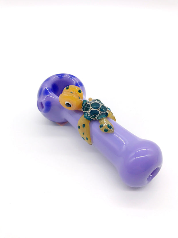 Smoke Station Hand Pipe Hand-Blown American Turtle Spoon Hand Pipe