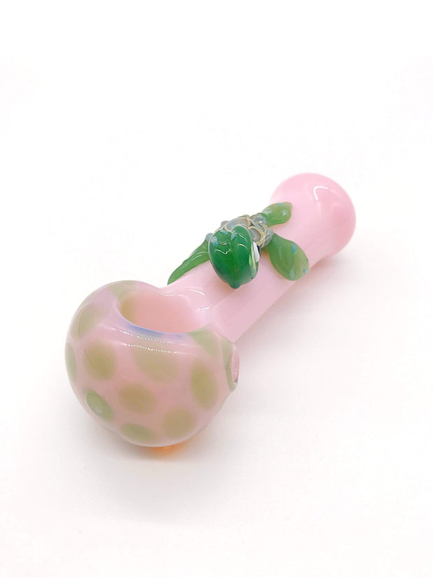 Smoke Station Hand Pipe Pink Hand-Blown American Turtle Spoon Hand Pipe