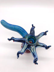 Smoke Station Hand Pipe Red-Blue Heady American Borosilicate Octopus Bubbler Hand Pipe