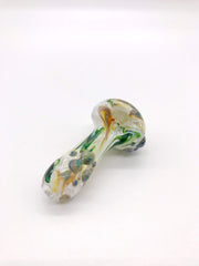Smoke Station Hand Pipe Heady American Borosilicate Spoon with Flowing Linework Hand Pipe (Opaque)
