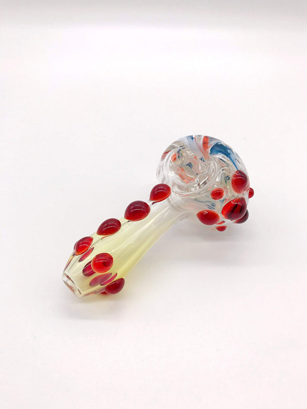 Smoke Station Hand Pipe Heady American Borosilicate Spoon with Flowing Linework Hand Pipe (Opaque)