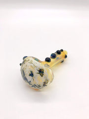 Smoke Station Hand Pipe Fumed Emerald-Swirl Heady American Borosilicate Spoon with Flowing Linework Hand Pipe (Opaque)