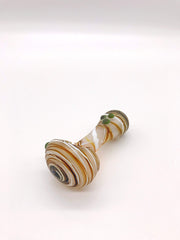 Smoke Station Hand Pipe Green-Tundra Heady Frosted Hand-Blown American Borosilicate Spoon with Linework Hand Pipe