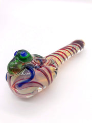 Smoke Station Hand Pipe Red Heady Fumed Large Spoon with Frog Hand Pipe