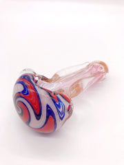 Smoke Station Hand Pipe Heady Thick Fumed Spoon with Wigwag Front Hand Pipe