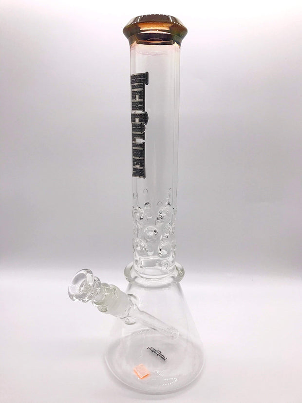 Smoke Station Water Pipe High Caliber American Gold Fumed Beaker with Ice Catch