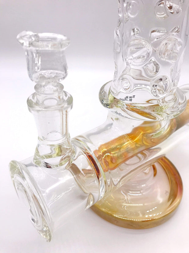 Smoke Station Water Pipe High Caliber American Gold Fumed Inline Perc Tube