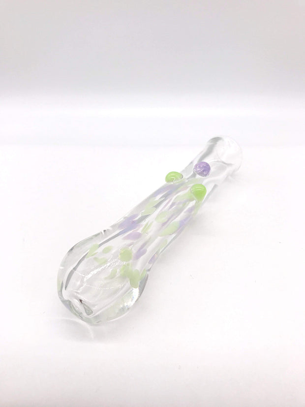 Smoke Station Hand Pipe Purple Inside out chillum with colorful specs.