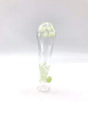 Smoke Station Hand Pipe Green Inside-out chillum with pastel color bits