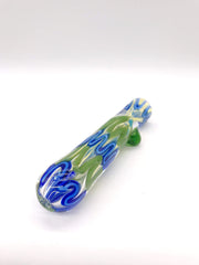 Smoke Station Hand Pipe Green Inside Out Colorful Chillum