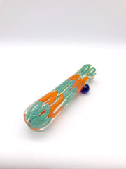 Smoke Station Hand Pipe Orange Inside Out Colorful Chillum
