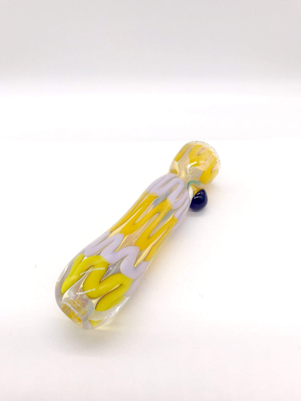 Smoke Station Hand Pipe Yellow Inside Out Colorful Chillum