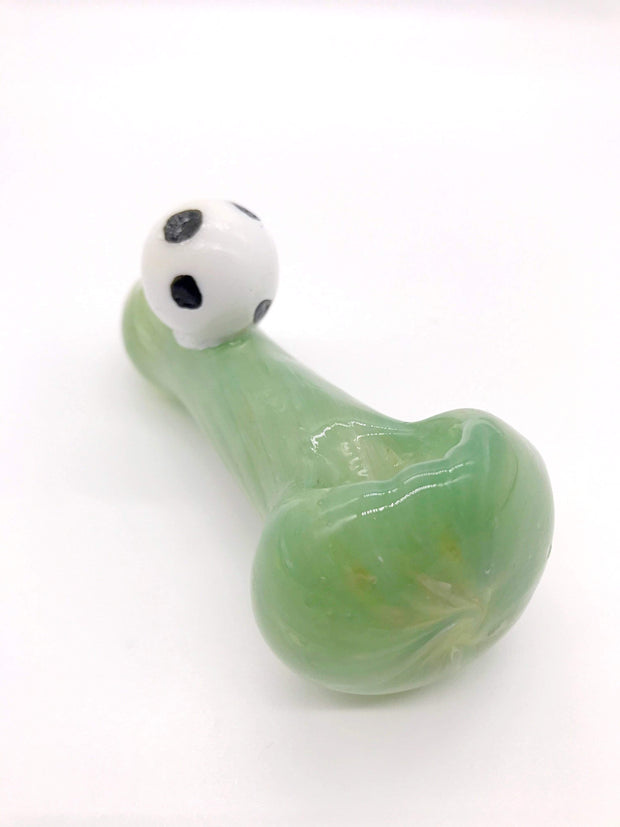Smoke Station Hand Pipe Green It’s Got a Soccer Ball on It Hand Pipe