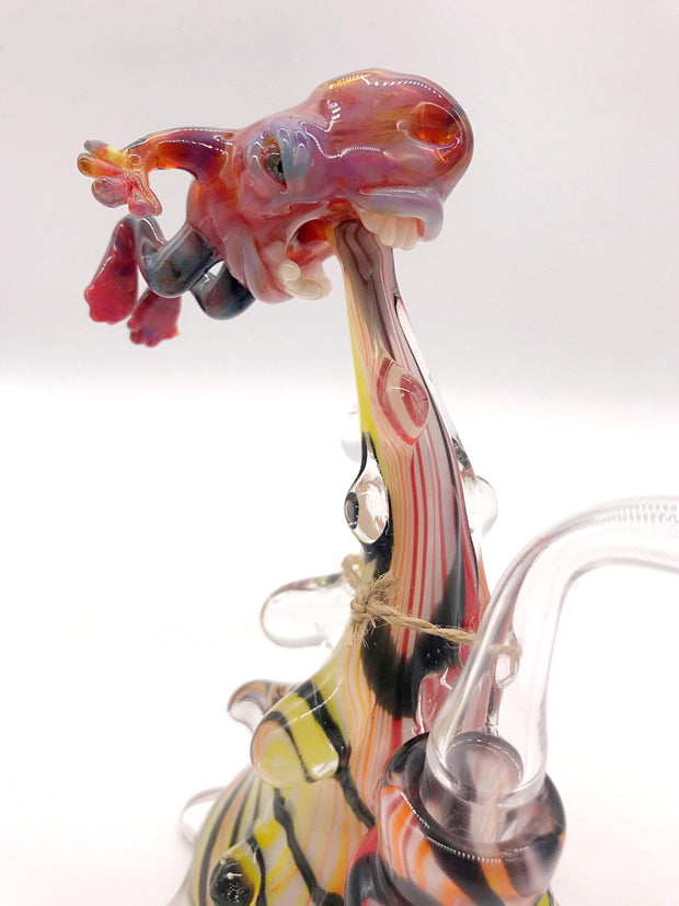 Smoke Station Water Pipe Jahni Glass Collab Original Spitter with Matching Carb Cap