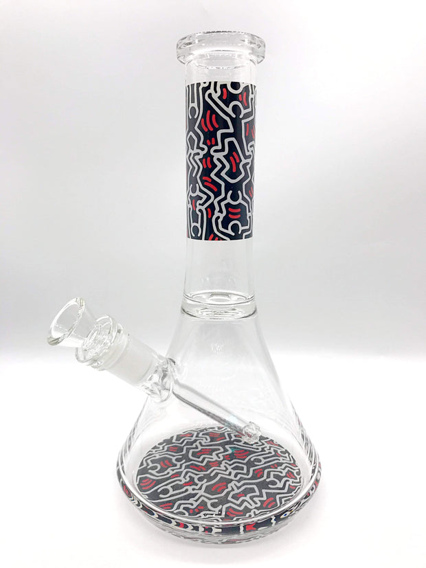 Smoke Station Water Pipe Red Keith Haring 9mm Thick Water Pipes