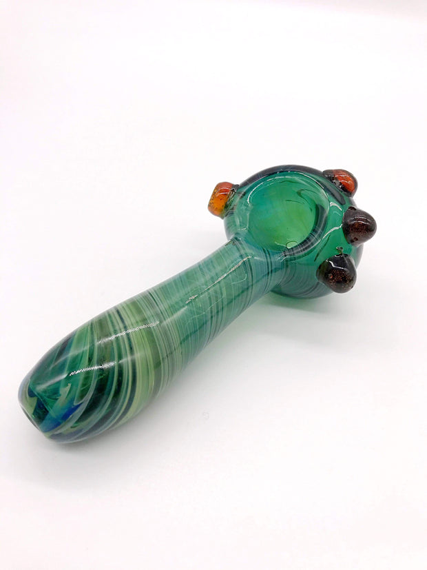 Smoke Station Hand Pipe Large Blue and Grey Spoon Hand Pipe