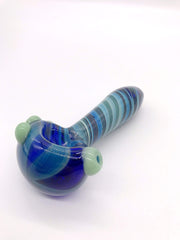 Smoke Station Hand Pipe Blue Large Blue and Grey Spoon Hand Pipe