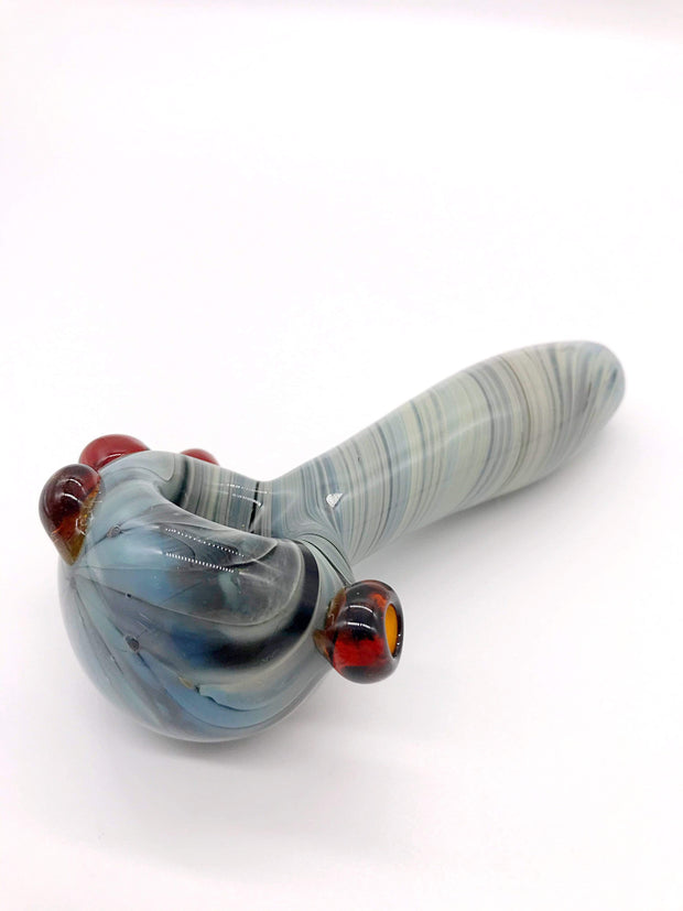 Smoke Station Hand Pipe Gray Large Blue and Grey Spoon Hand Pipe