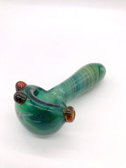 Smoke Station Hand Pipe Green Large Blue and Grey Spoon Hand Pipe