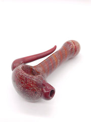 Smoke Station Hand Pipe Dark-Red Large Burgundy Spoon with Tentacle Hand Pipe