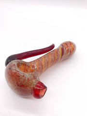 Smoke Station Hand Pipe Fire-Orange Large Burgundy Spoon with Tentacle Hand Pipe