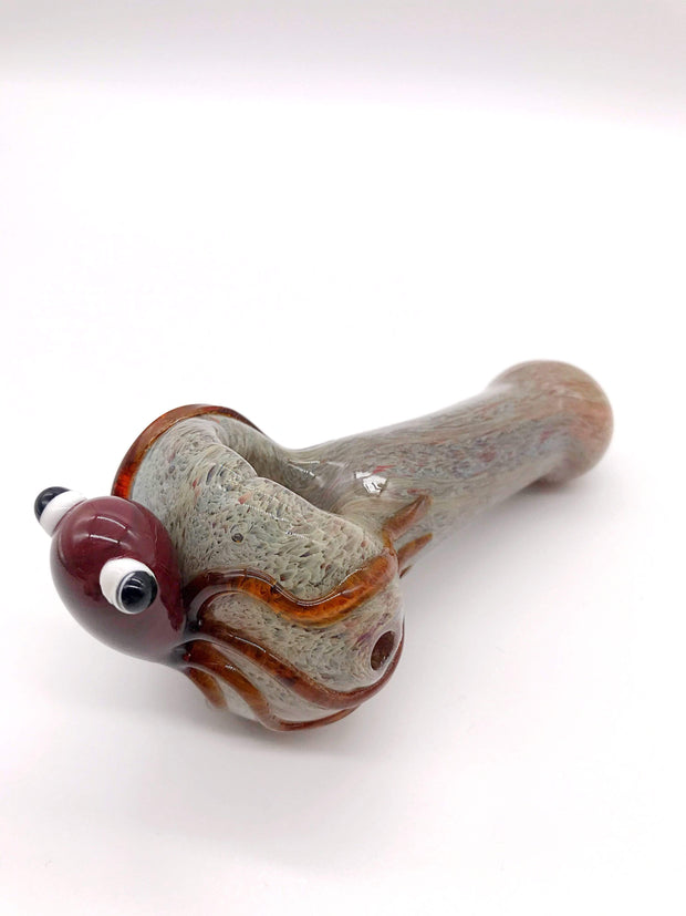 Smoke Station Hand Pipe Red Large Grey Spoon with Red Octopus Hand Pipe