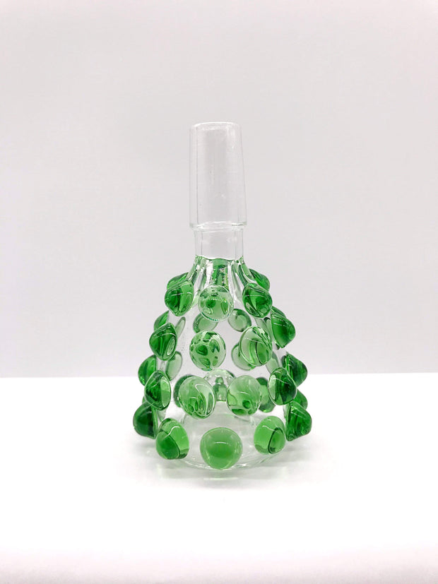 Smoke Station Waterpipe Bowl Green Large Waterpipe Bowl with Textured Bubbles - 14mm