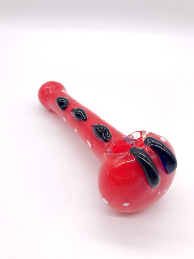 Smoke Station Hand Pipe Red Long Thick Red Spoon with Ridges Hand Pipe