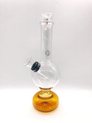 Smoke Station Water Pipe Amber Mini-Bubbler with Removable Downstem Water Pipe