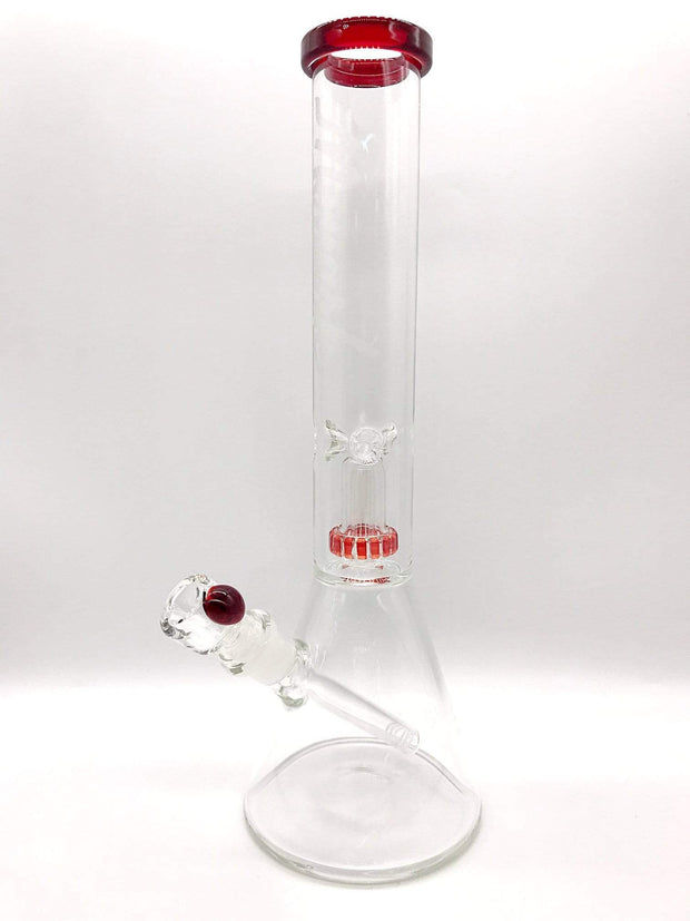 Smoke Station Water Pipe Red Monark American Glass Beaker w/ Showerhead perc and ice catch