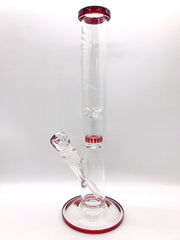 Smoke Station Water Pipe Red Monark American Glass Tube w/ Showerhead perc and ice catch