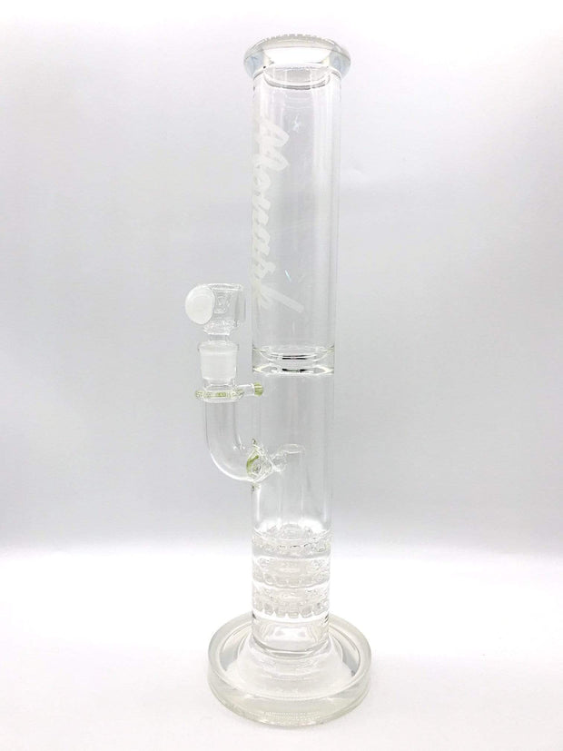 Smoke Station Water Pipe Clear Monark Cobble Perc Triple Stack Water Pipe (14” tall 14mm)