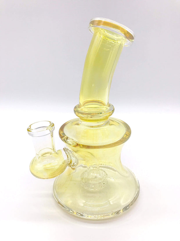 Smoke Station Water Pipe Clear-Yellow Monark Fumed American Rig