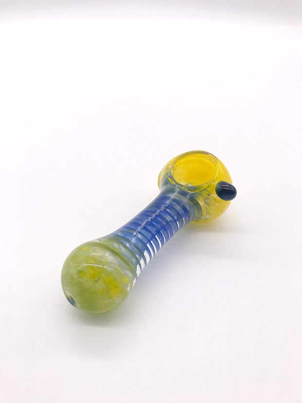 Smoke Station Hand Pipe Multicolored Spoon with Inlaid Corkscrew Hand Pipe
