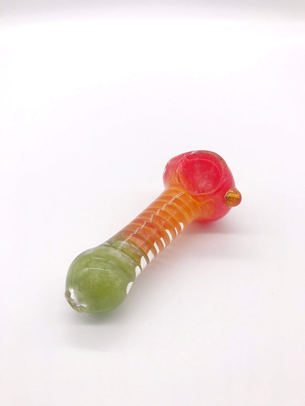Smoke Station Hand Pipe Multicolored Spoon with Inlaid Corkscrew Hand Pipe