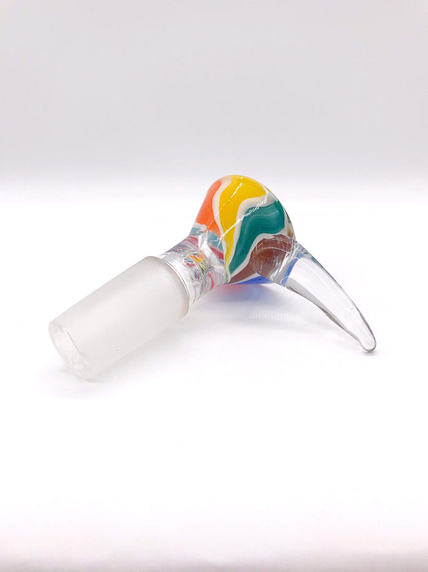 Smoke Station Waterpipe Bowl Multicolor Multicolored Waterpipe Bowl with Handle - 14mm