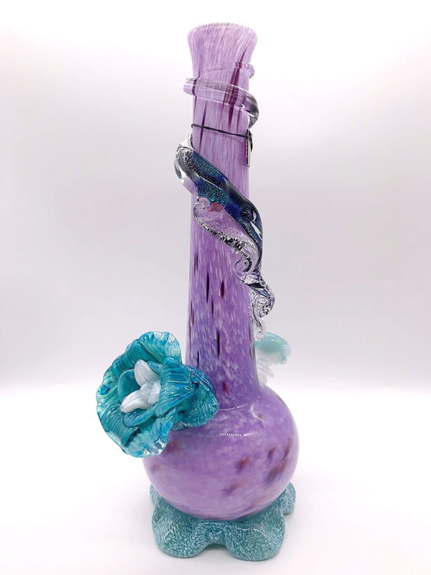 Smoke Station Water Pipe Teal Flower Noble Glass Flower Collection American Water Pipes
