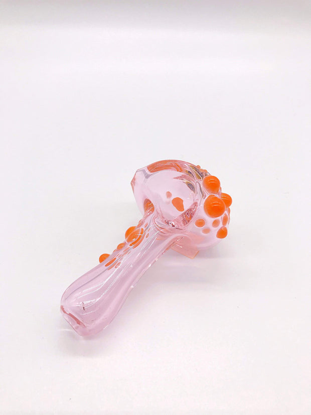 Smoke Station Hand Pipe Orange-Pink Original Jahni Glass American Borosilicate Millie Spoon Hand Pipe