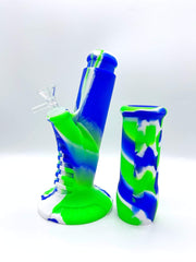 Smoke Station Water Pipe Green Blue Psychedelic Silicone Water Pipe