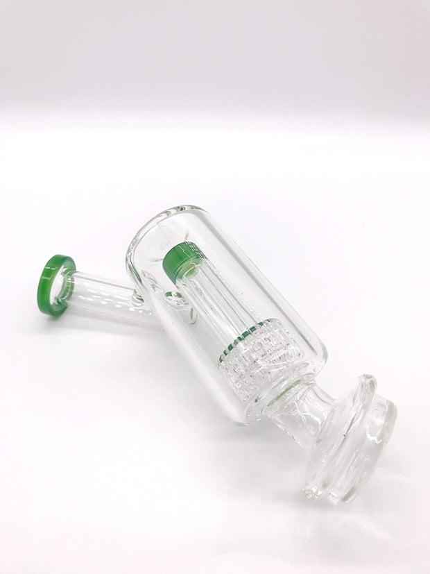 Smoke Station Water Pipe Green Puffco Peak Glass Sidecar Attachment with Matrix Perc