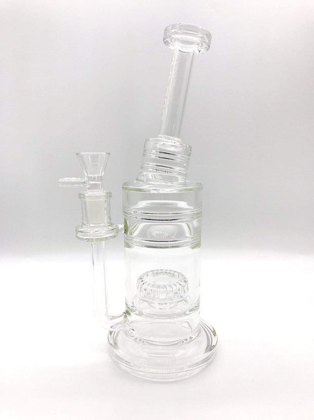 Smoke Station Water Pipe Clear Pulsar Scientific Bent Neck Water Pipe with Stovetop Burner Perc