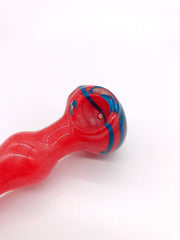 Smoke Station Hand Pipe Red Red Spoon with Blue Ribbon Hand Pip