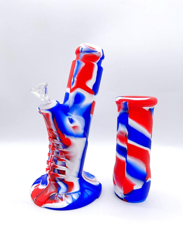 Smoke Station Water Pipe Red White Blue Red White and Blue Silicone Water Pipe